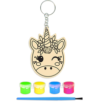 Brelok drewniany do malowania zawieszka dla dzieci kreatywny zestaw jednorożec