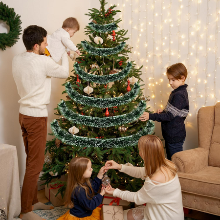 Długa girlanda sztuczna choinkowa zielona łańcuch florystyczny gałązka 2m