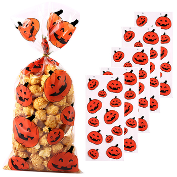 Torebki na cukierki Halloween dynie celofanowe 16 szt. torebeczki woreczki
