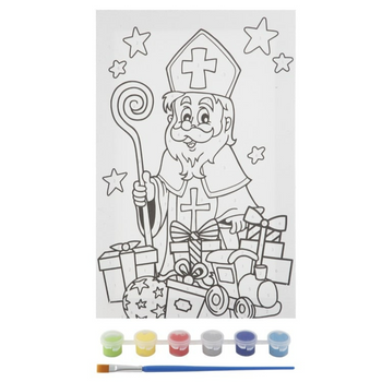Obraz do malowania świąteczna kolorowanka + farby