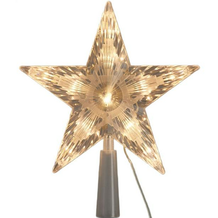 Czubek szpic na choinkę świecący gwiazda led na baterie 21cm