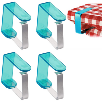 Klipsy do obrusu uchwyty obrusu klamra stołu blatu 4 sztuki zielone - turkusowe