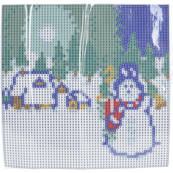 Świąteczny haft diamentowy malowanie diamenty diamond painting 17x17 bałwan