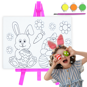 Obrazek wielkanocny prezent kolorowanka wielkanoc zajączek zestaw malarski