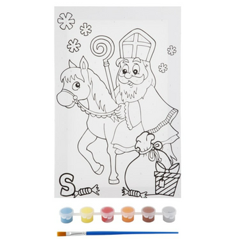 Obraz do malowania świąteczna kolorowanka + farby