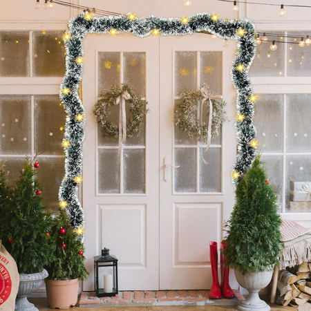 Długa girlanda sztuczna choinkowa zielona łańcuch florystyczny gałązka 2m