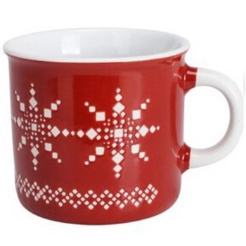Czerwony kubek świąteczny ceramiczny kubeczek prezent 170 ml sweterek