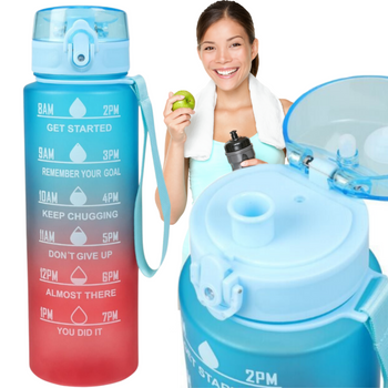 Butelka motywacyjna na wodę bidon sportowy z miarką siłownia fitness 1000ml