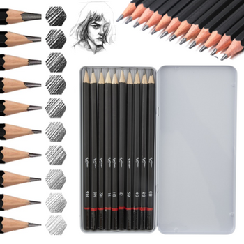 Ołówki zestaw ołówków do szkicowania rysowania profesjonalne 10 sztuk etui