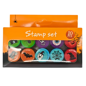 Stempelki Halloween pieczątki stemple halloweenowe dla dzieci 10 szt.