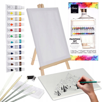 Zestaw malarski artystyczny na prezent do malowania sztaluga farby dziecka