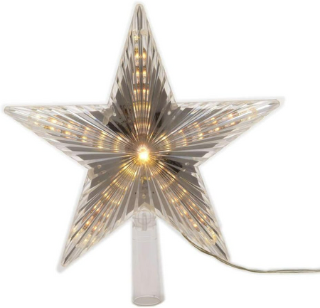Czubek szpic na choinkę świecący gwiazda led na baterie 21cm