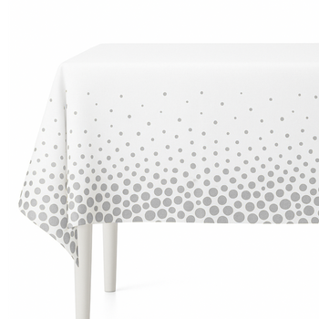 Obrus foliowy jednorazowy plastikowy biały urodziny imprezę srebrny 130x220