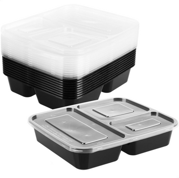 10x pojemnik dzielony kuchenny na żywność jedzenie z uszczelką lunchbox 1,5