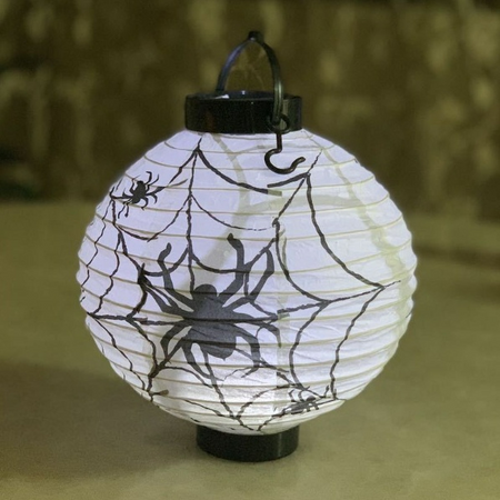 Lampion Halloweenowy papierowy lampka dekoracja Halloween wiszący pajęczyna