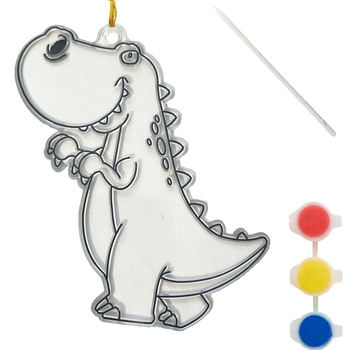 Witraż zawieszka do malowania zawieszki diy zestaw artystyczny dinozaur