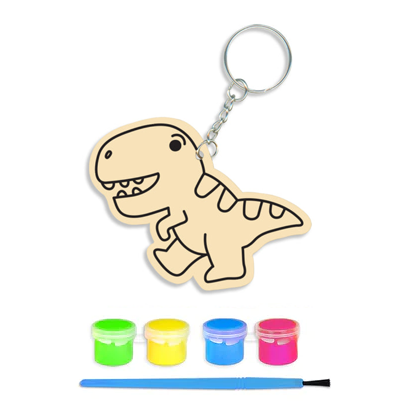 Brelok drewniany do malowania zawieszka dla dzieci kreatywny zestaw dinozaur