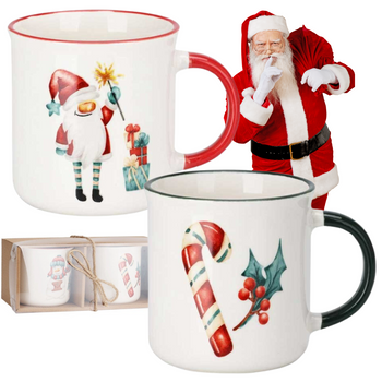 2x kubek świąteczny na prezent duży ceramiczny zestaw kubków 300 ml kubki