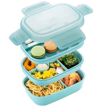 Lunchbox piętrowy z przegródkami Openhome niebieski 21.5x14.5x10cm