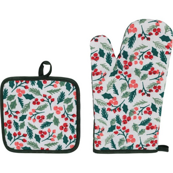 Rękawica świąteczna kuchenna ochronna bawełniana zestaw kuchenny podkładka