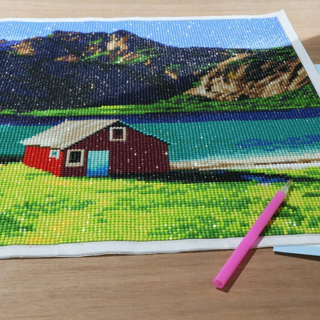 Haft diamentowy malowanie diamentami kwiaty 30x40