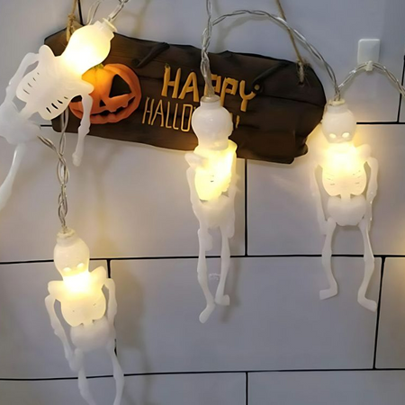 Girlanda Halloween świetlna szkielet lampki LED ozdoba dekoracja kościotrup
