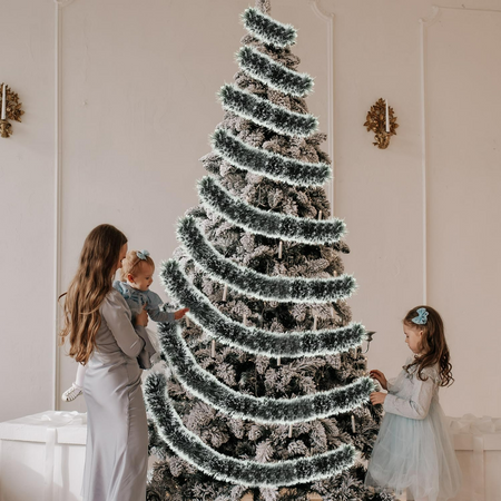 Długa girlanda sztuczna choinkowa zielona łańcuch florystyczny gałązka 2m