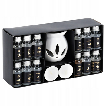 Kominek zapachowy świecznik zestaw na prezent olejki eteryczne aromaterapia