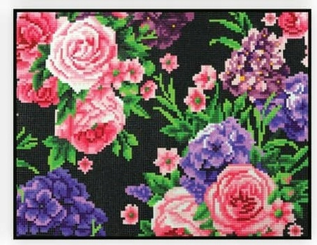 Haft diamentowy malowanie diamentami kwiaty 30x40