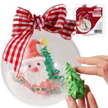 Kreatywna bombka z plastelinową figurką do samodzielnego złożenia diy #1 artmaker