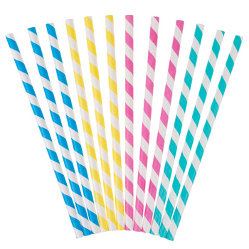 Rurki do picia papierowe kolorowe 50 szt. słomki do picia napojów