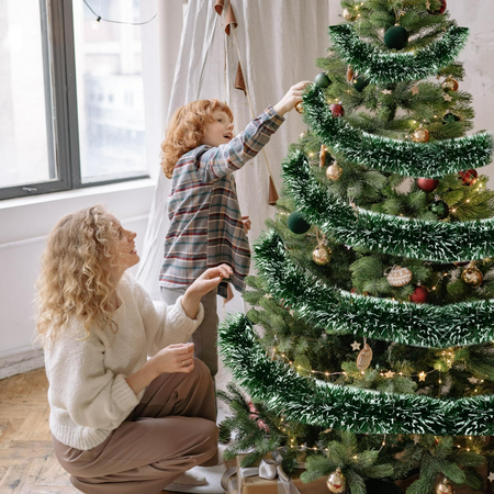 Długa girlanda sztuczna choinkowa zielona łańcuch florystyczny gałązka 2m