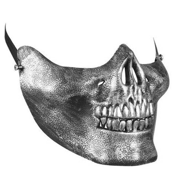 Maska Halloween półmaska kościotrup czaszka srebrna horror szkielet