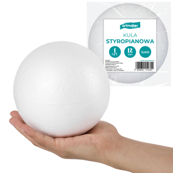 Kula styropianowa biała 12 cm Artmaker