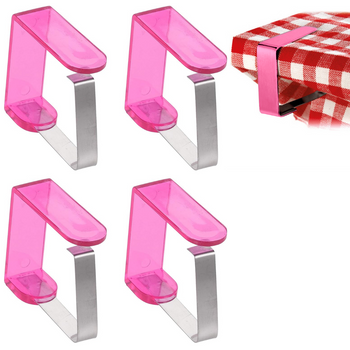 Klipsy do obrusu uchwyty obrusu klamra stołu blatu 4 sztuki różowe
