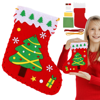 Świąteczna skarpeta filcowa zestaw kreatywny diy choinka artmaker