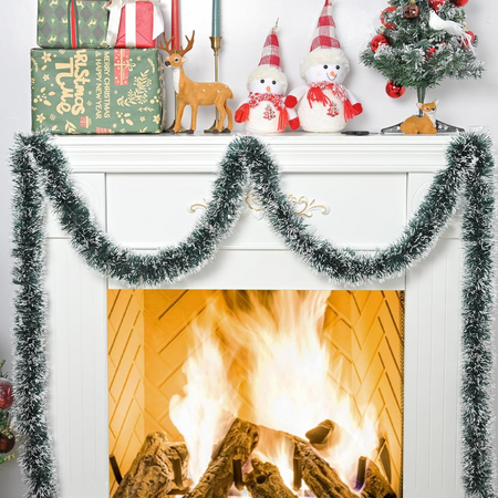 Długa girlanda sztuczna choinkowa zielona łańcuch florystyczny gałązka 2m