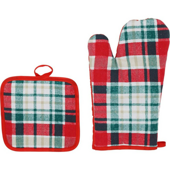 Rękawica świąteczna kuchenna ochronna bawełniana zestaw kuchenny podkładka