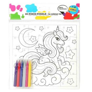Puzzle do malowania układanka kolorowania kolorowanka dzieci jednorożec