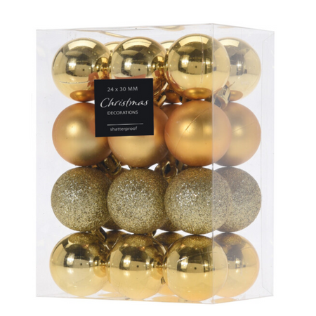 Bombki złote na choinkę bombka choinkowa 24szt 3cm