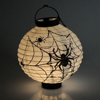 Lampion Halloweenowy papierowy lampka dekoracja Halloween wiszący pajęczyna