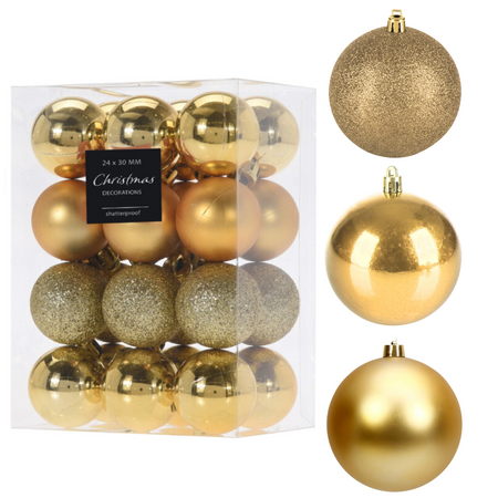 Bombki złote na choinkę bombka choinkowa 24szt 3cm
