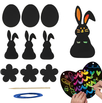 Wielkanocne wydrapywanki zawieszki zdrapywanki Wielkanoc 9 szt. kreatywne