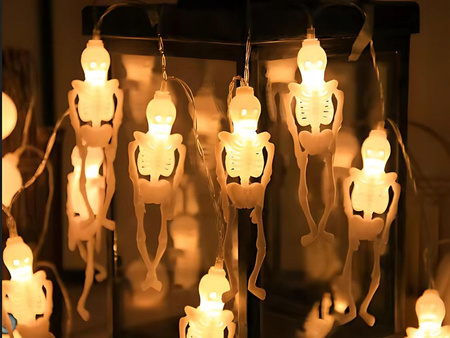 Girlanda Halloween świetlna szkielet lampki LED ozdoba dekoracja kościotrup