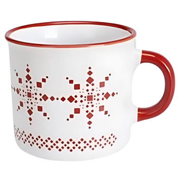 Biały kubek świąteczny ceramiczny kubeczek prezent 170ml norweski sweterek