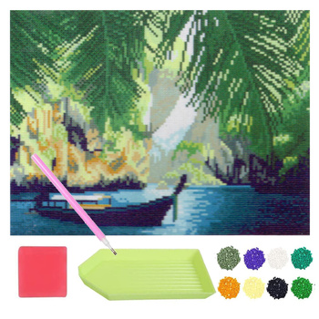 Diamond painting haft diamentowy łódka mozaika