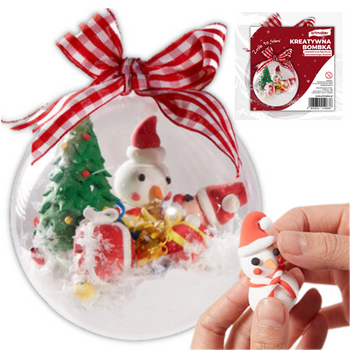 Kreatywna bombka z plastelinową figurką do samodzielnego złożenia diy #2 artmaker