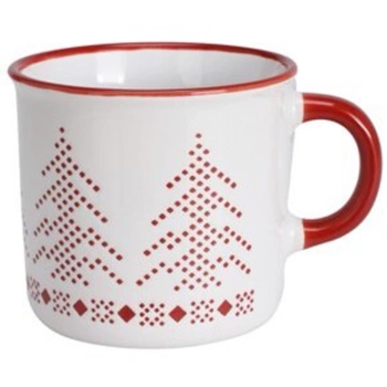 Biały kubek świąteczny ceramiczny kubeczek prezent 170 ml norweski sweterek
