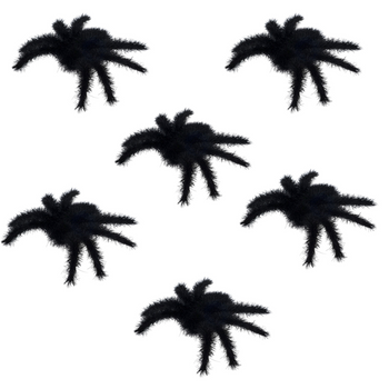 Sztuczne pająki dekoracja Halloween pająk dekoracyjny zestaw 6 sztuk 7 cm