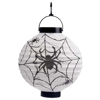 Lampion Halloweenowy papierowy lampka dekoracja Halloween wiszący pajęczyna